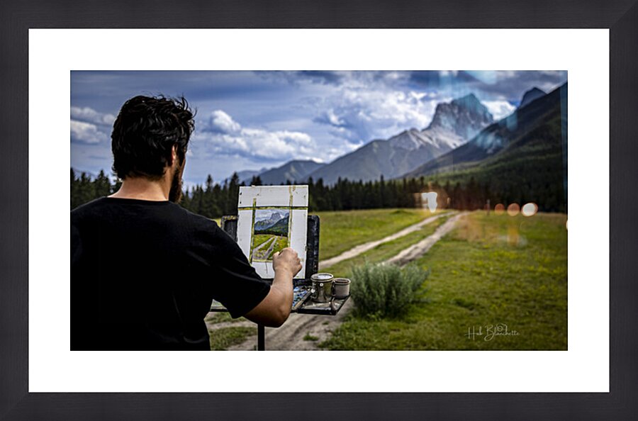 Unknown Artist Painting The Three Sisters In Canmore Alberta Canada Picture Frame Printing