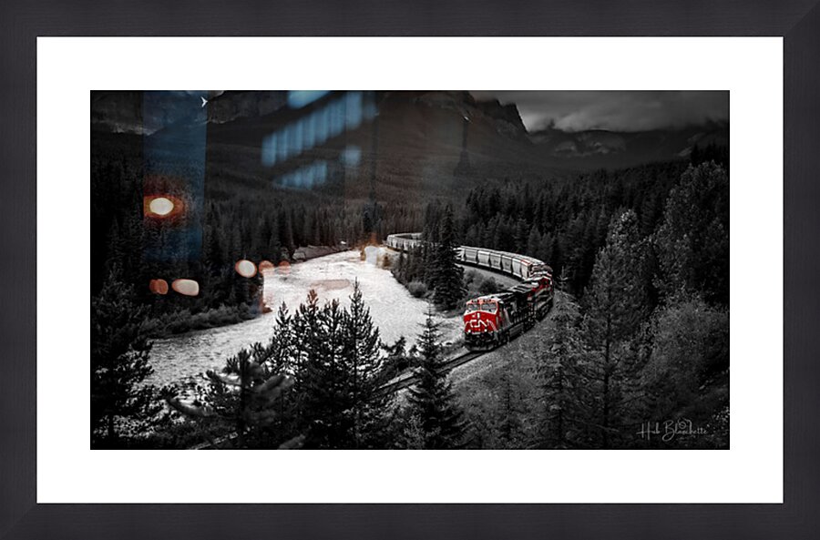 CN Train Morants Curve Lake Louise Alberta Canada Picture Frame Printing