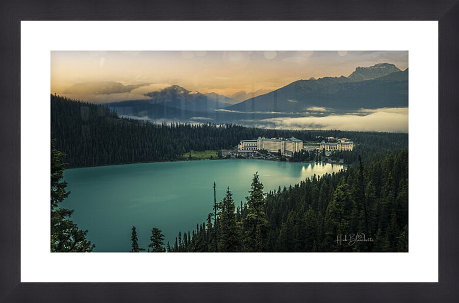 Fairmont Hotel From Above Lake Louise Alberta Canada Picture Frame Printing