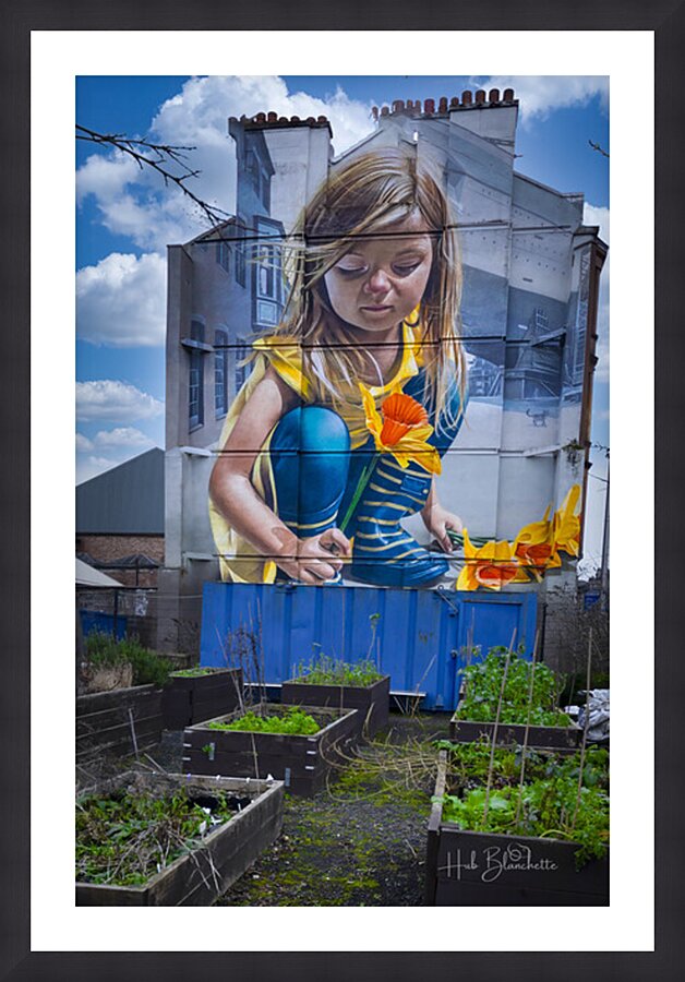Daffodil Girl Mural Glasgow UK  Picture Frame Printing