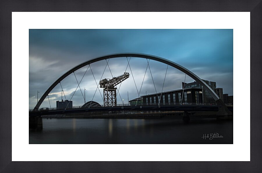 The Clyde Arc and the Finnieston Crane Glasgow Scotland UK Picture Frame Printing