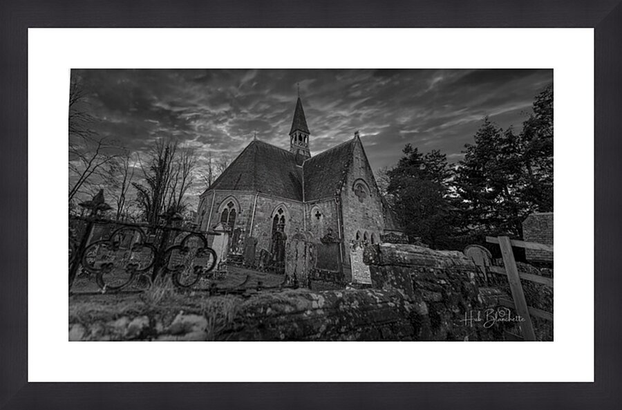 Kilmore Graveyard And Church Drumnadrochit in the Scottish Highlands Picture Frame Printing
