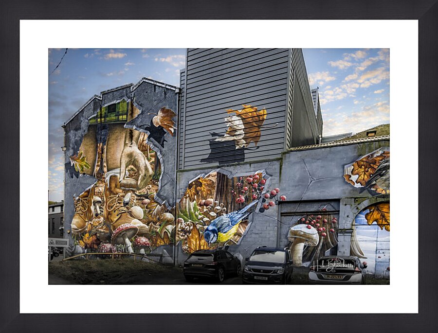 Fellow Glasgow Residents Mural Scotland UK Picture Frame Printing