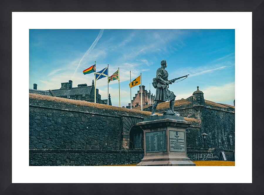 Stirling Castle and Sutherland Highlanders War Memorial Scotland UK Picture Frame Printing