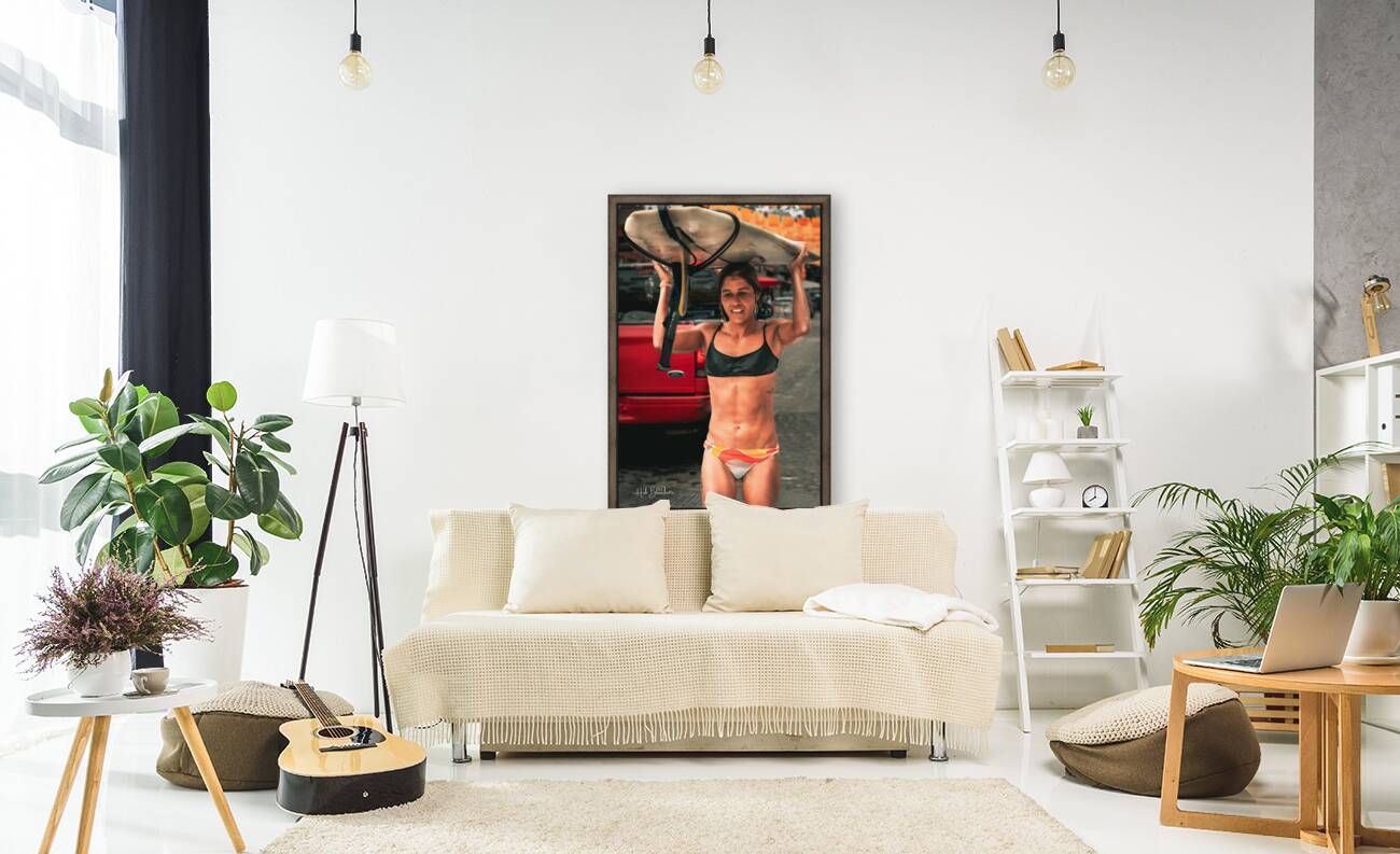 Surfer Girl Sayulita Mexico Reproduction