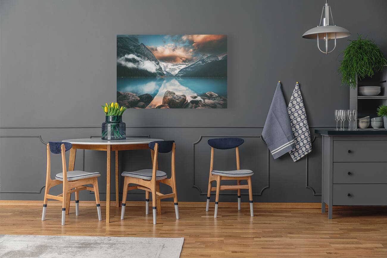 Sunrise At The Lake Louise Alberta Canada Fairmont Hotel Reproduction