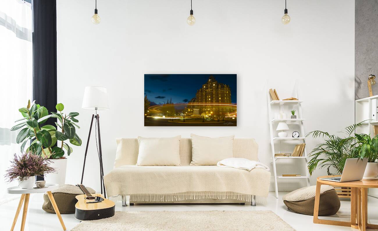 Late Night Long Exposure At The Fairmont In Banff Alberta Canada Reproduction