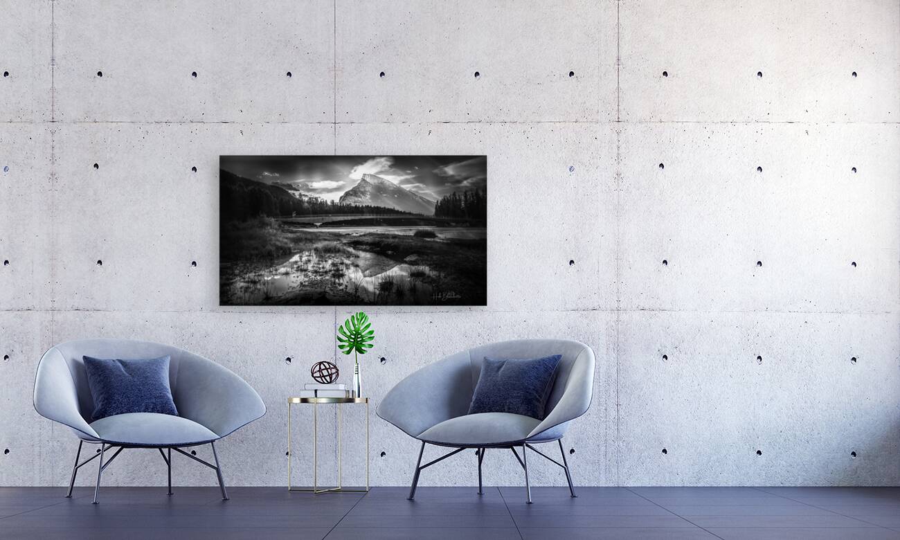 Mt Rundle Overlooking The Bow River In Banff Alberta Canada Reproduction