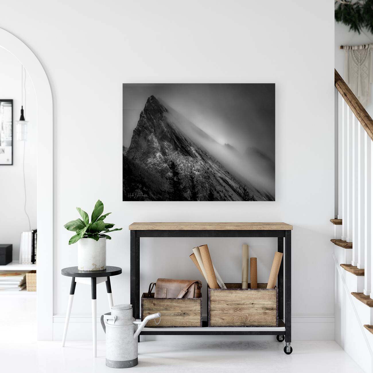 Rolling Fog in Rockies Alberta Canada Reproduction