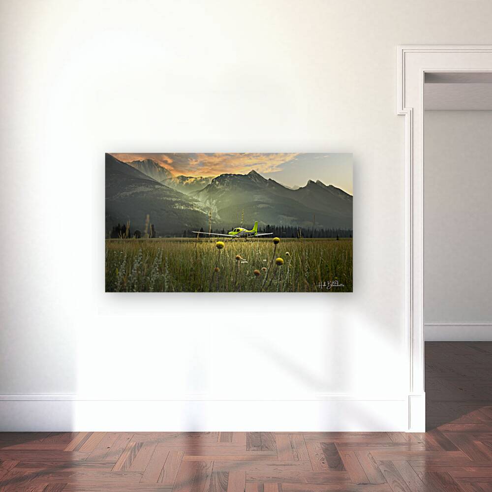 The Lone Plane Watching Over The Sunrise Jasper Alberta Canada Reproduction