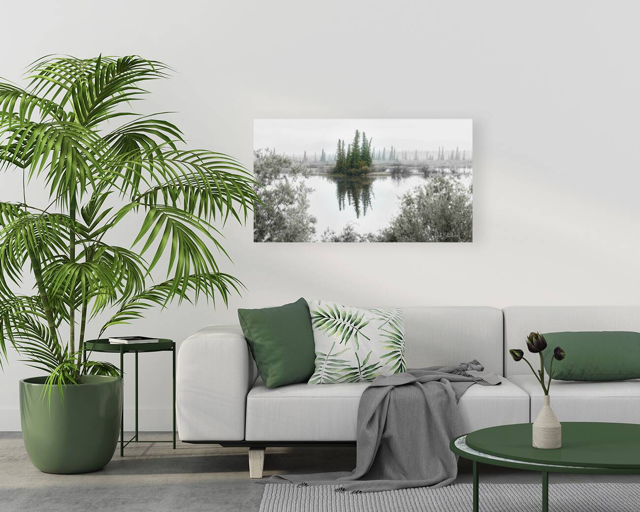 Foggy Eerie Morning in Jasper Alberta Canada  Reproduction