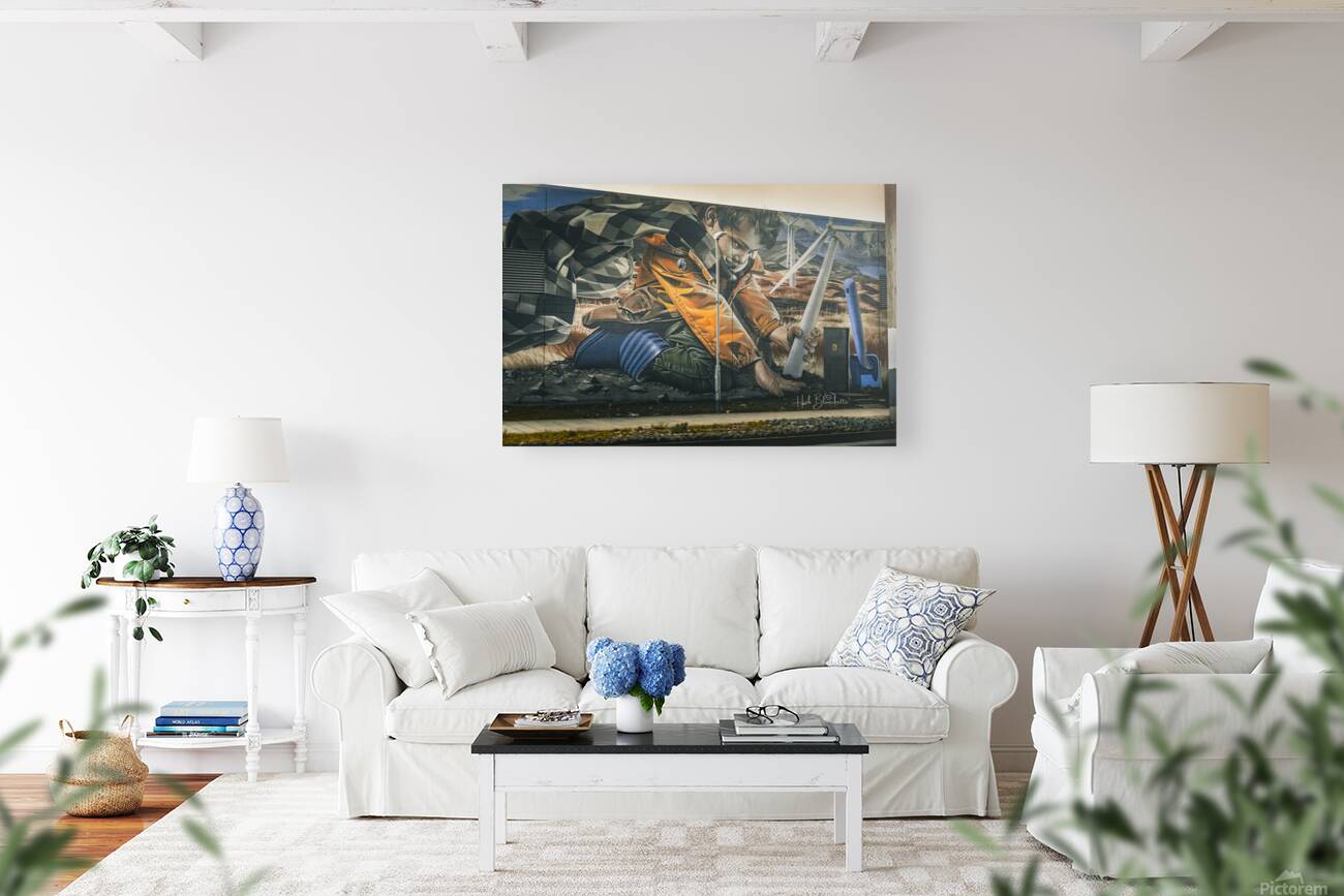 Wind turbine Mural Glasgow Scotland UK Reproduction