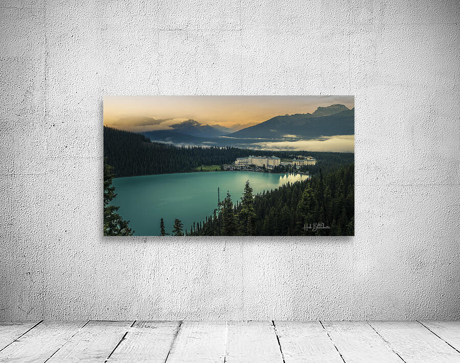 Fairmont Hotel From Above Lake Louise Alberta Canada Wall Preview