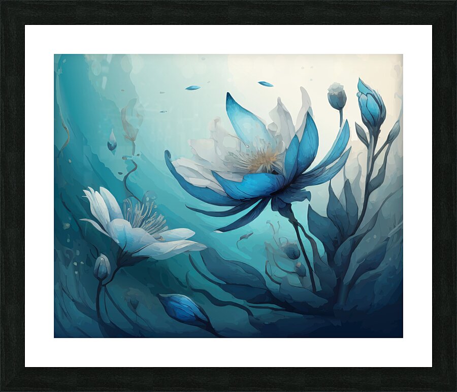 Fantasy Water Flowers Picture Frame print
