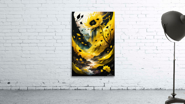 Yellow Flowers Fantasy Landscape   Wall Preview