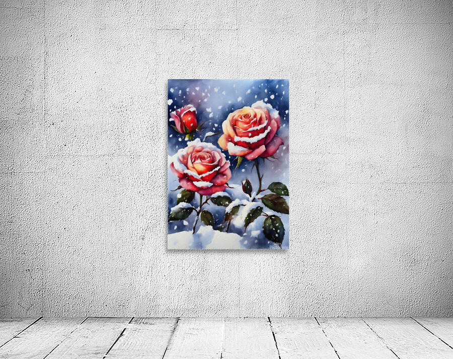 Roses covered with snow 2 Wall Preview