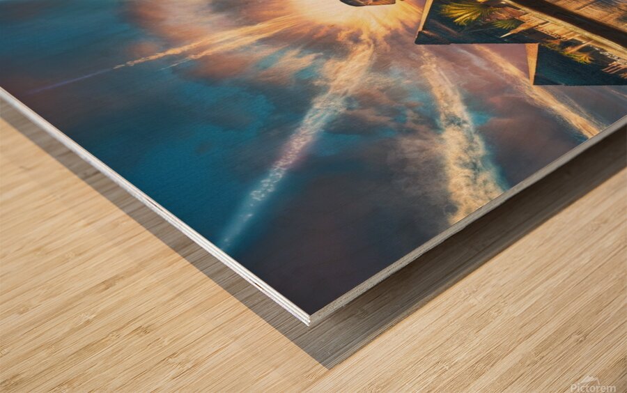 a mesmerizing 3d rendering of a serene egyptian  Wood print