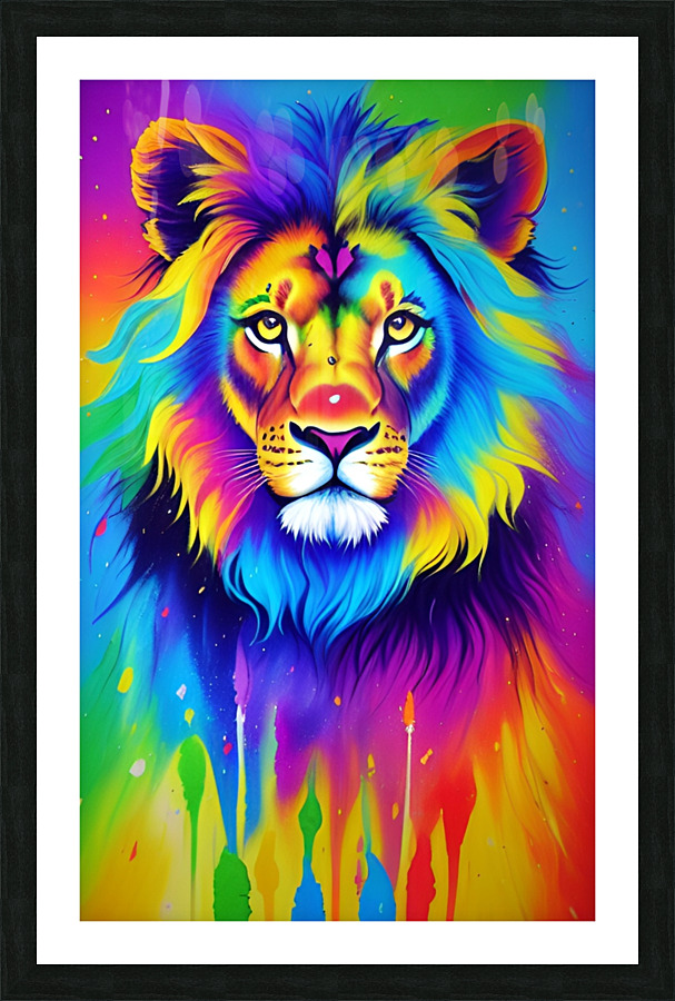 lion  paint  Picture Frame print