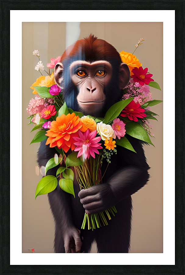 monkey romance  Picture Frame print