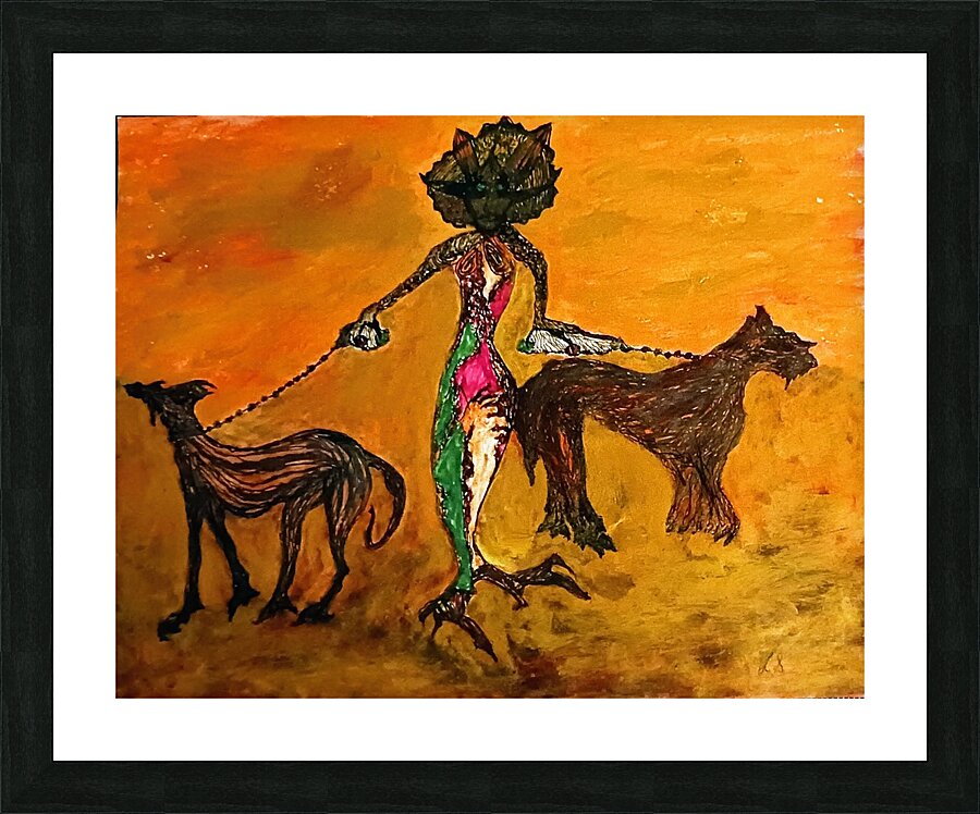 20240310 074137 creature dog walking Picture Frame print