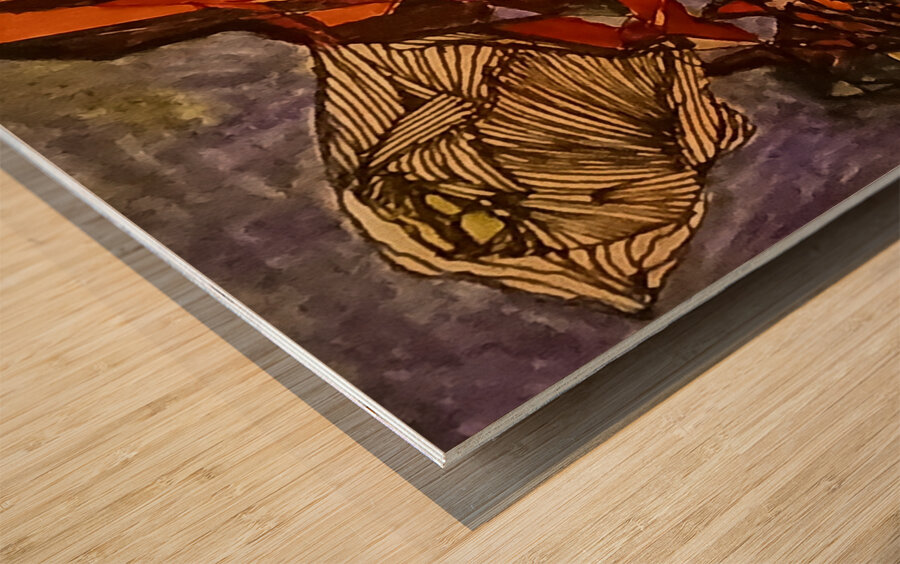 20240424 065216 sea snail emerges from shell Wood print