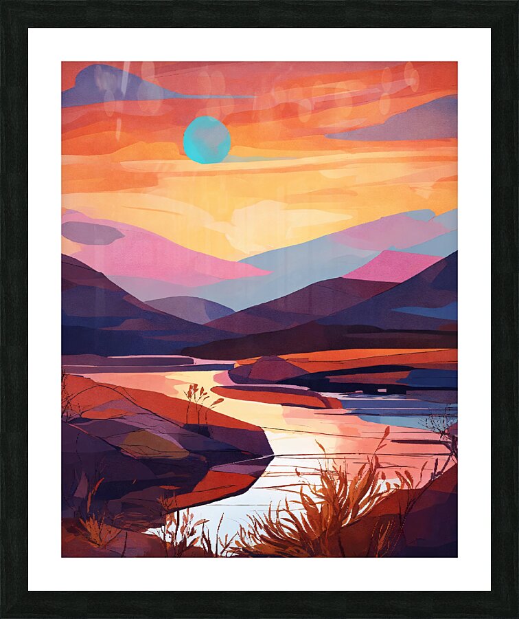 cosmic sky  fantasylandscape  Picture Frame print