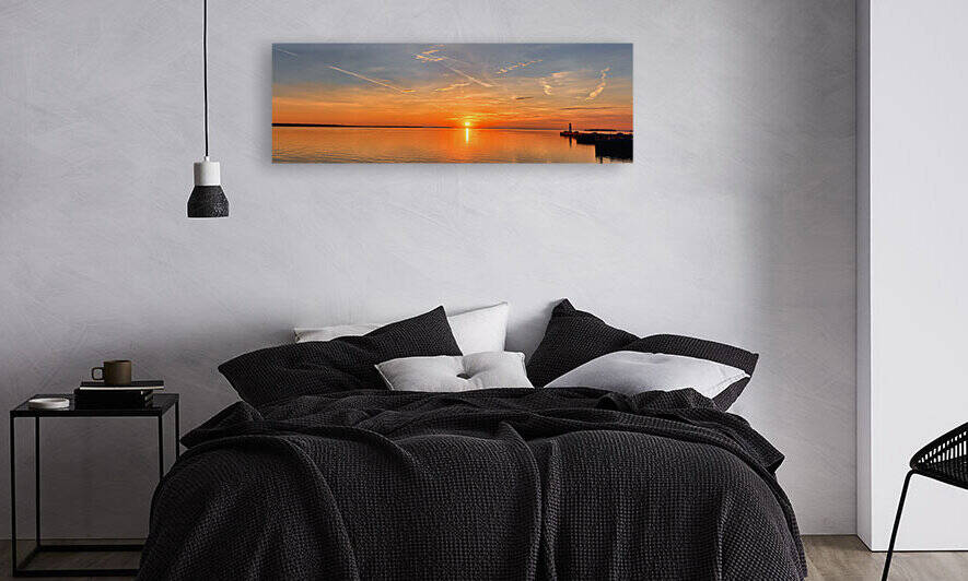Gold and Blue Sunset 3x1 by WorldHQPhotos