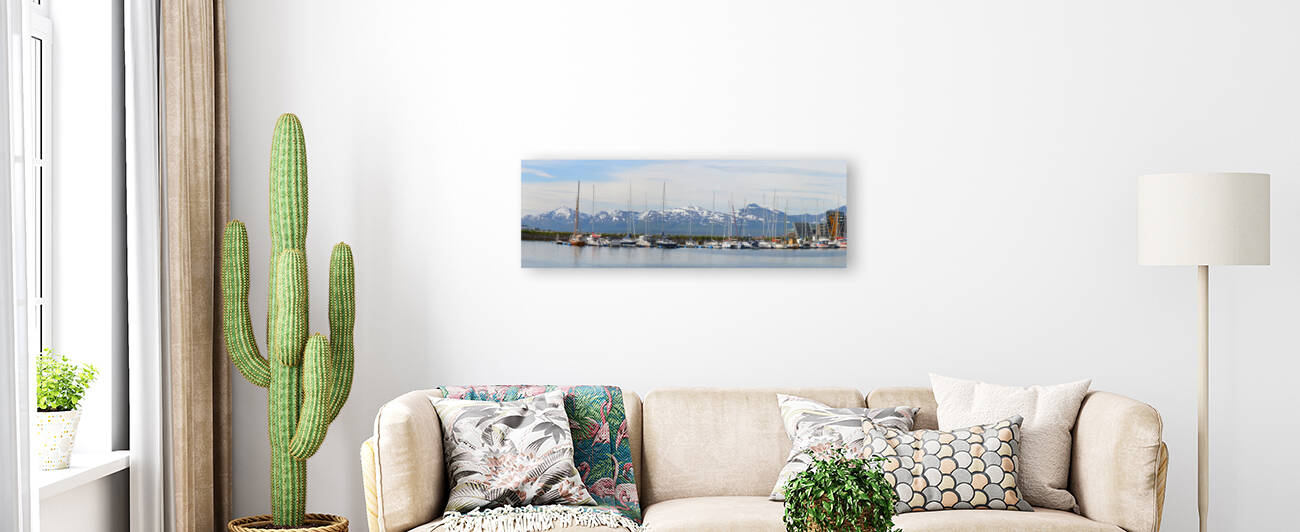 Tromso Marina and Snowy Mountains 2 3x1 by WorldHQPhotos