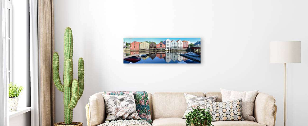 Trondheim Norway City Canal View 04 3x1 by WorldHQPhotos