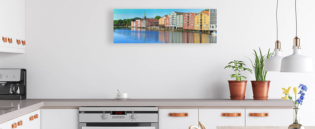 Trondheim Norway City Canal View 05 3x1 by WorldHQPhotos