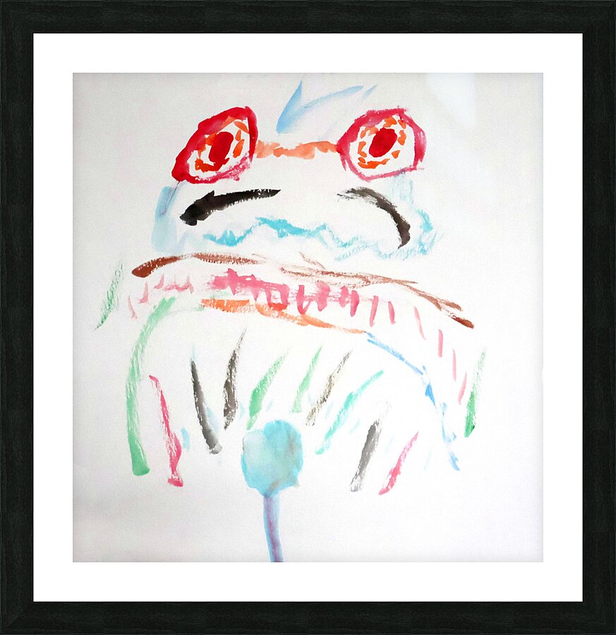Grumpy Frog Picture Frame print