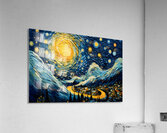 Cityscape with Moonlight Acrylic Print