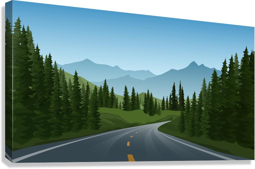 Road in Forest Landscape Canvas Print