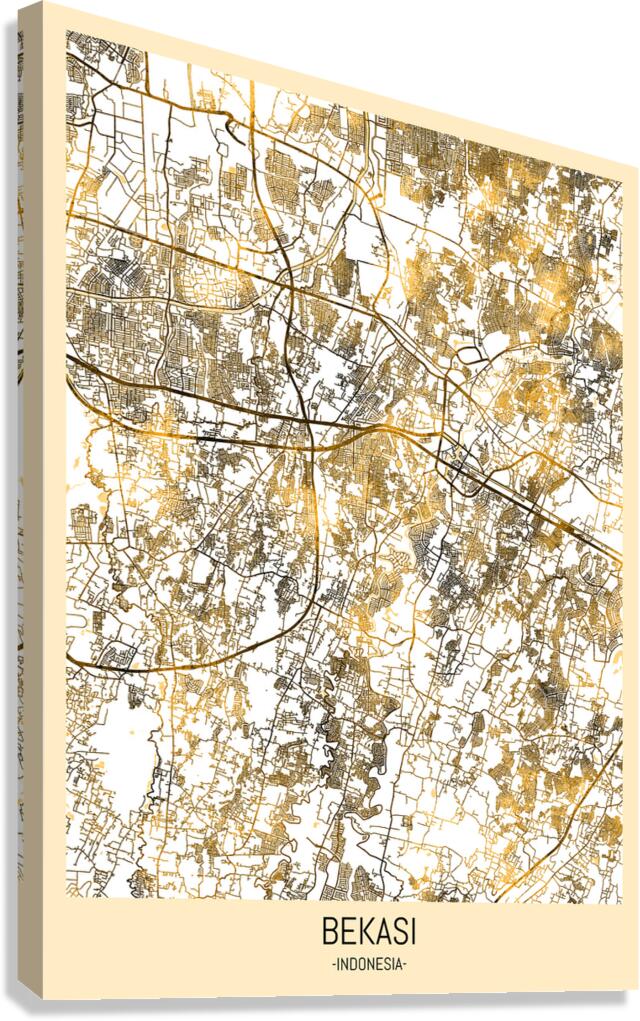 Bekasi City Map Canvas Print