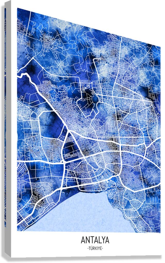 Antalya Turkiye City Map Canvas Print