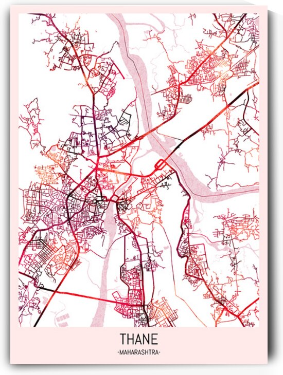 Thane Maharashtra Map by Point Art