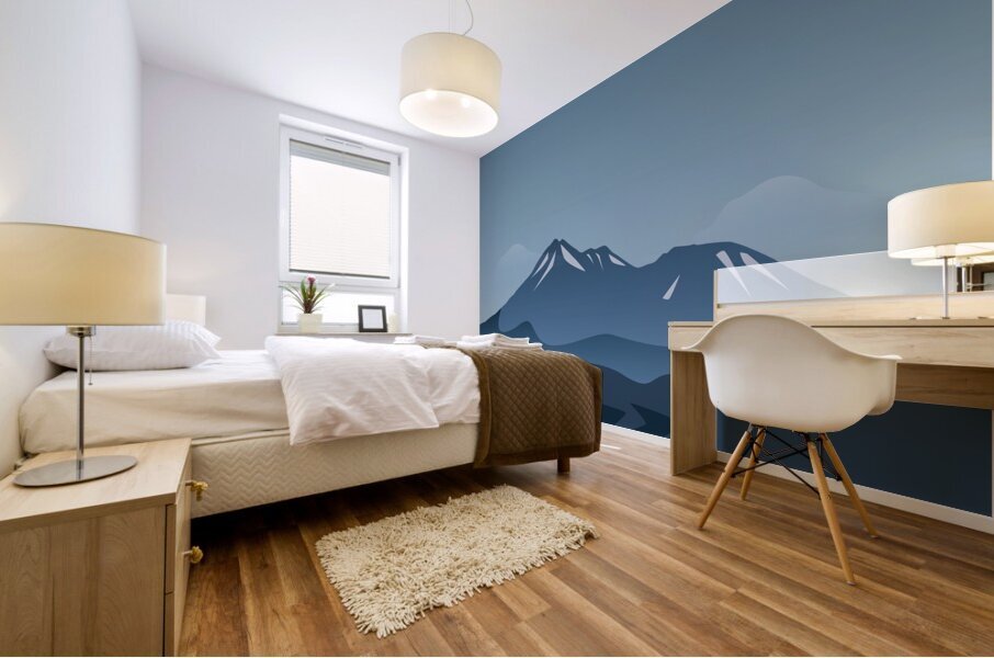 Blue mountain landscape Mural print