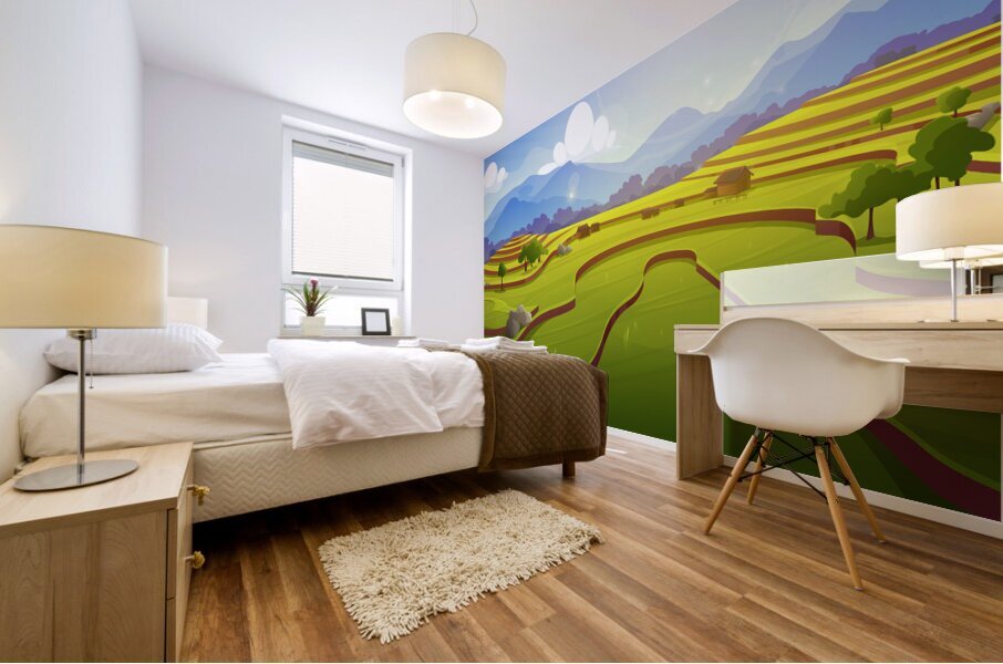 Rice field Mural print