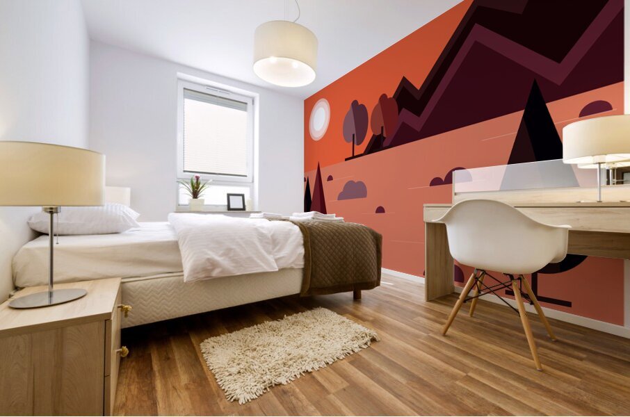 Beautiful landscape set. d Mural print