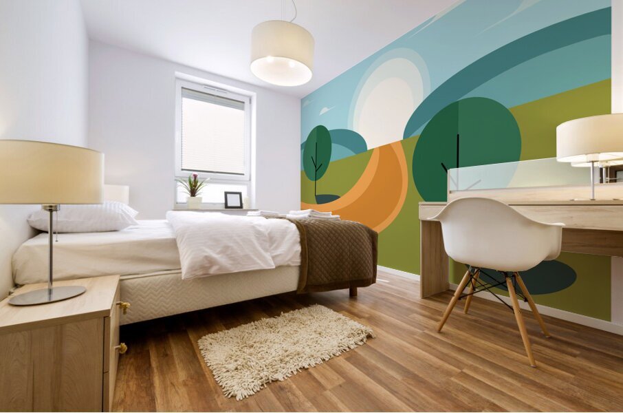 Beautiful landscape set. a Mural print