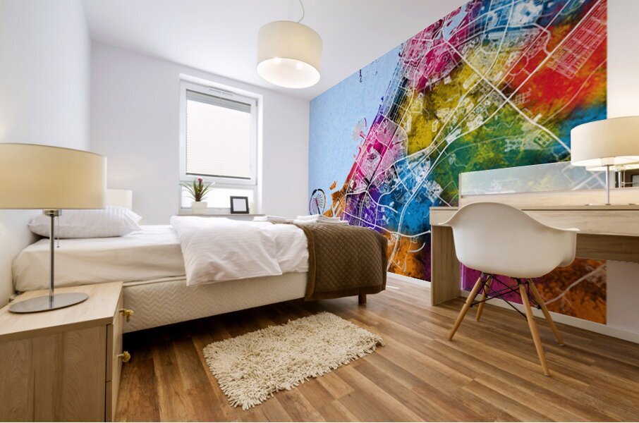 Dubai UAE City Map Mural print