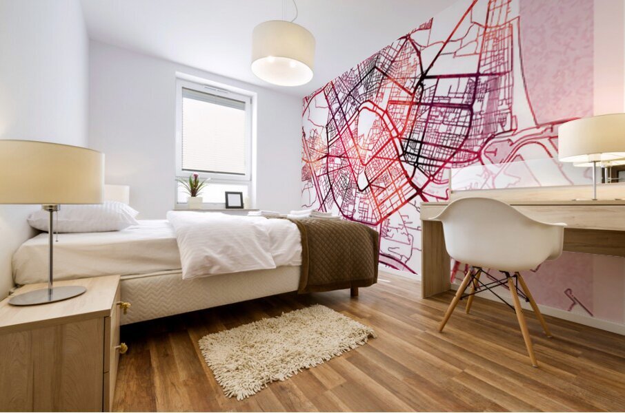 Valencia Spain Map Mural print