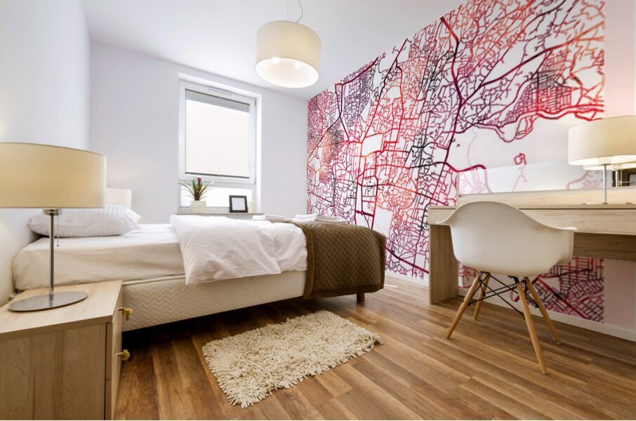 Kathmandu Nepal Map Mural print