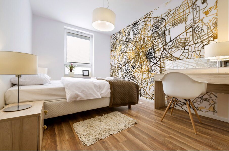 Moscow City Map Mural print