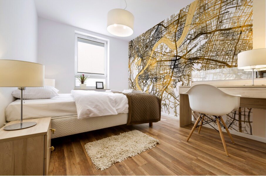 Hangzhou City Map Mural print