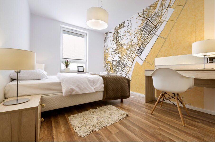 Wenzhou City Map Mural print
