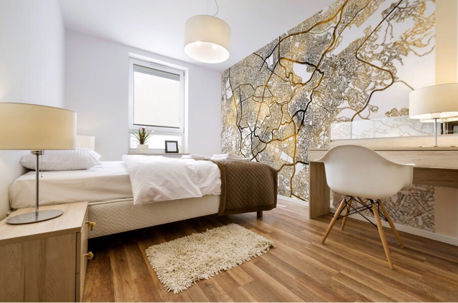 Amman Jordan City Map Mural print