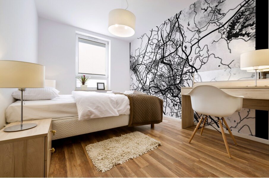 Mianyang China Map Mural print