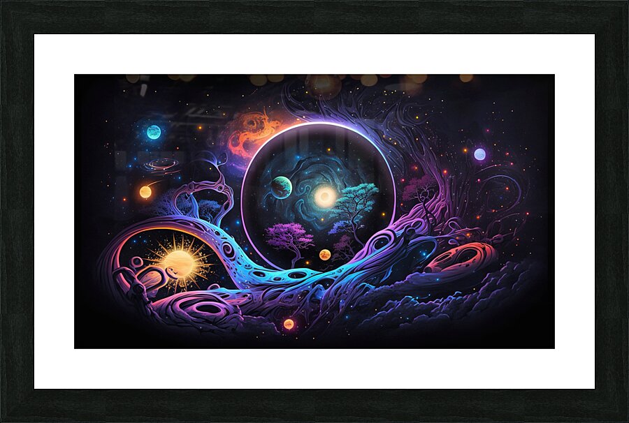  Space Psychedelic background Picture Frame print