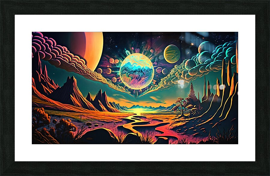 Space Psychedelic Picture Frame print